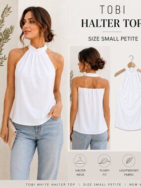 Tobi White Halter top Size Small Petite